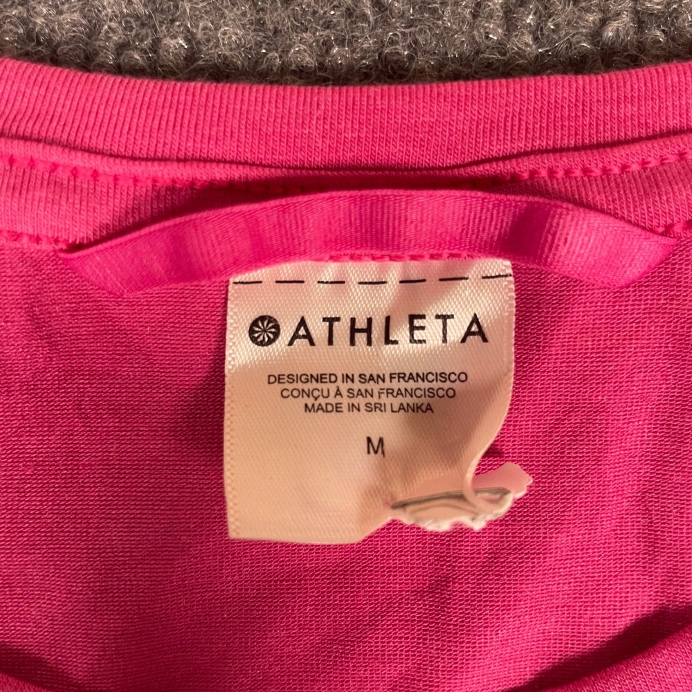Athleta Pink Drawstring Waist Tank Dress Size Medium M Athletic Workout Casual - Picture 4 of 8